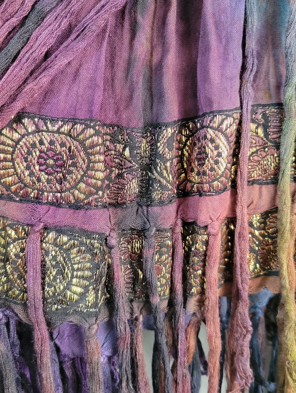Tie Die Tassle Hippie Boho Women's One Size Skirt Festival Coachella Western - Picture 6 of 7